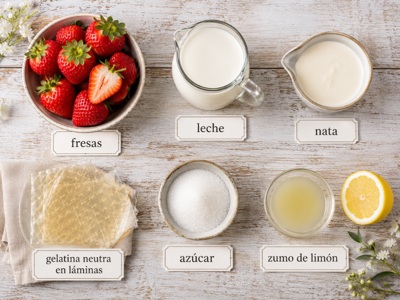 ingredientes petit suisse fresa