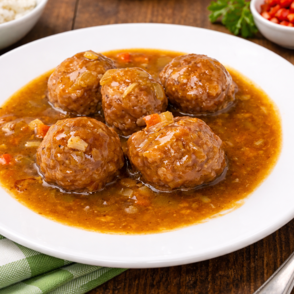 albondigas de pollo en salsa de la abuela