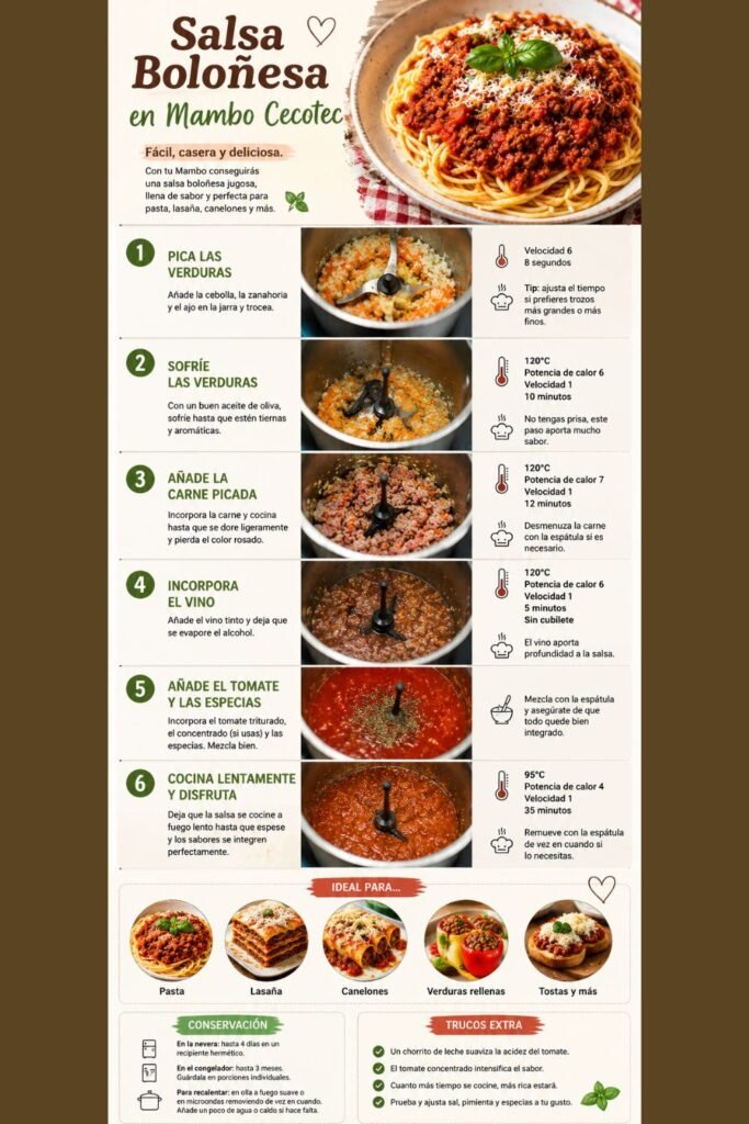 salsa boloñesa en mambo cecotec bolognese sauce