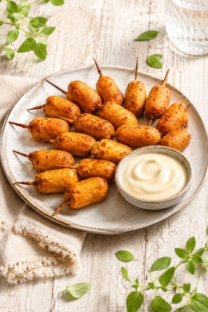 Crispy Battered Mini Sausages. mini salchichas rebozadas crujientes d