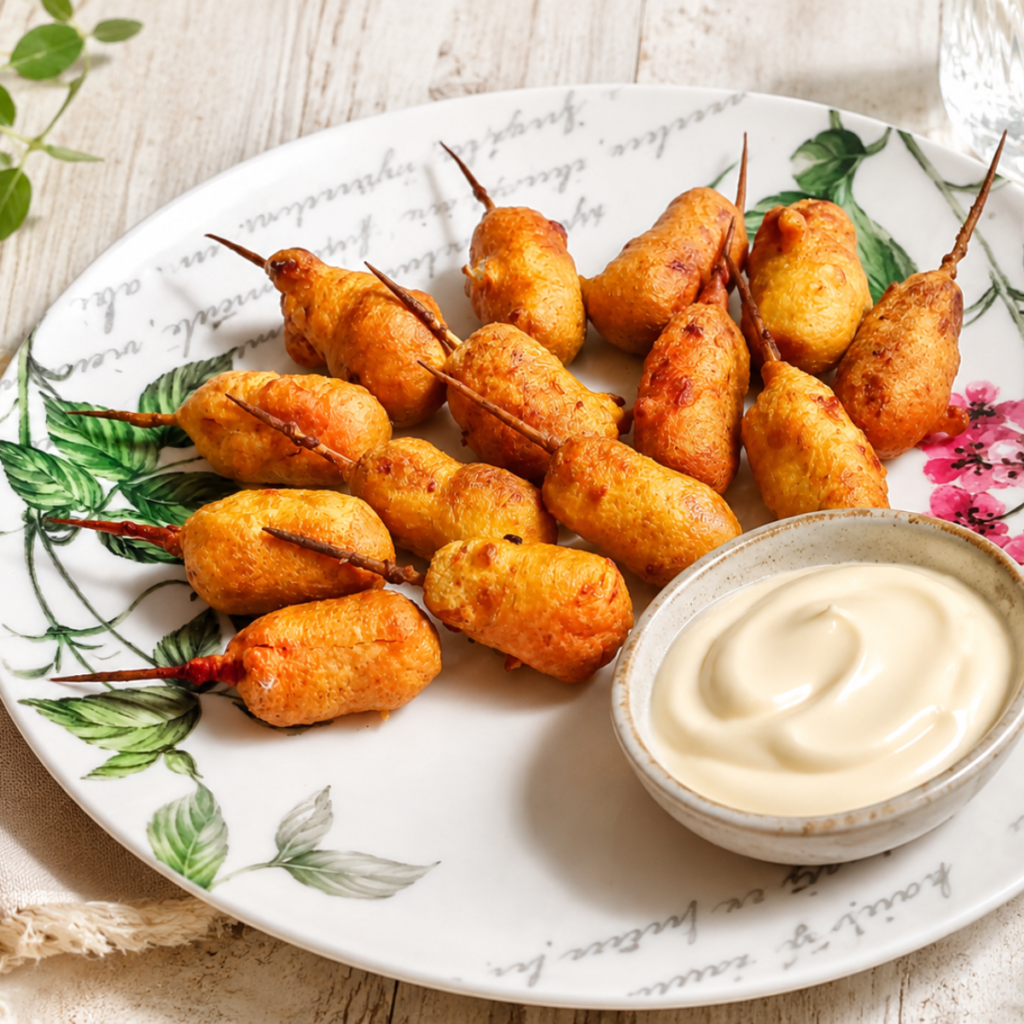 Crispy Battered Mini Sausages. mini salchichas rebozadas crujientes(1)