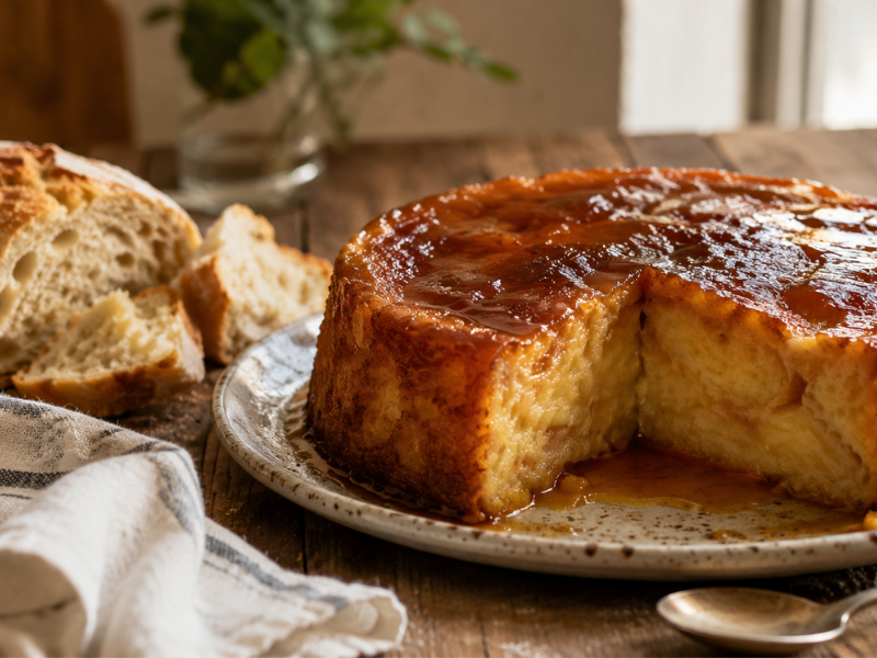 pudin de pan duro Creamy Stale Bread Pudding in Thermomix