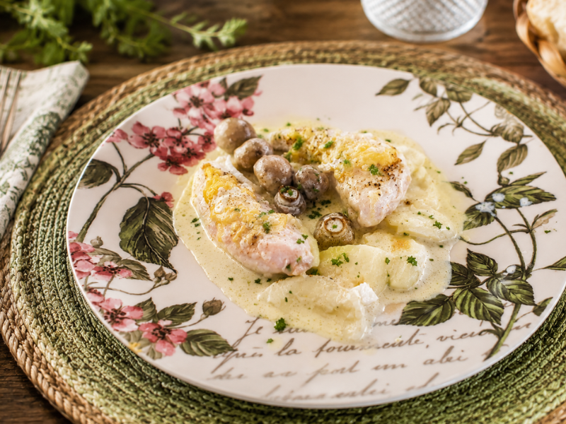 solomillos de pollo al horno Baked Chicken Tenderloins in Creamy Sauce