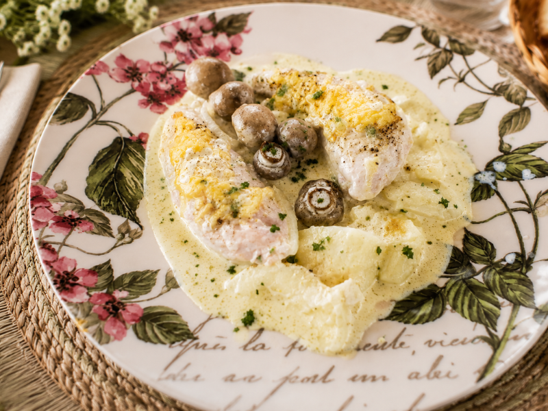 solomillos de pollo al horno Baked Chicken Tenderloins in Creamy Sauce