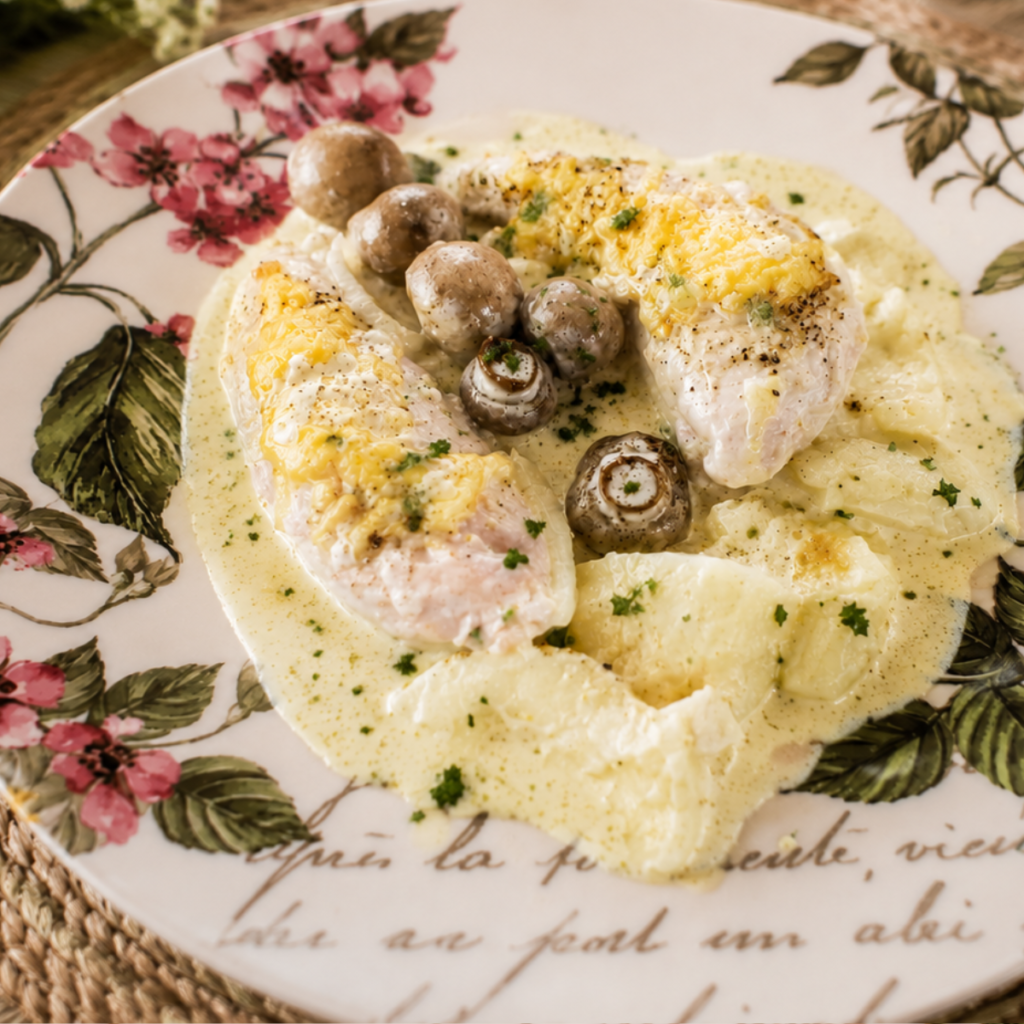 solomillos de pollo al horno Baked Chicken Tenderloins in Creamy Sauce