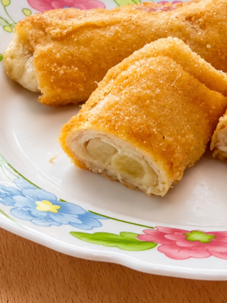 Crispy White Asparagus Rolls with Ham and Cheese rollitos de esparragos con jamón y queso