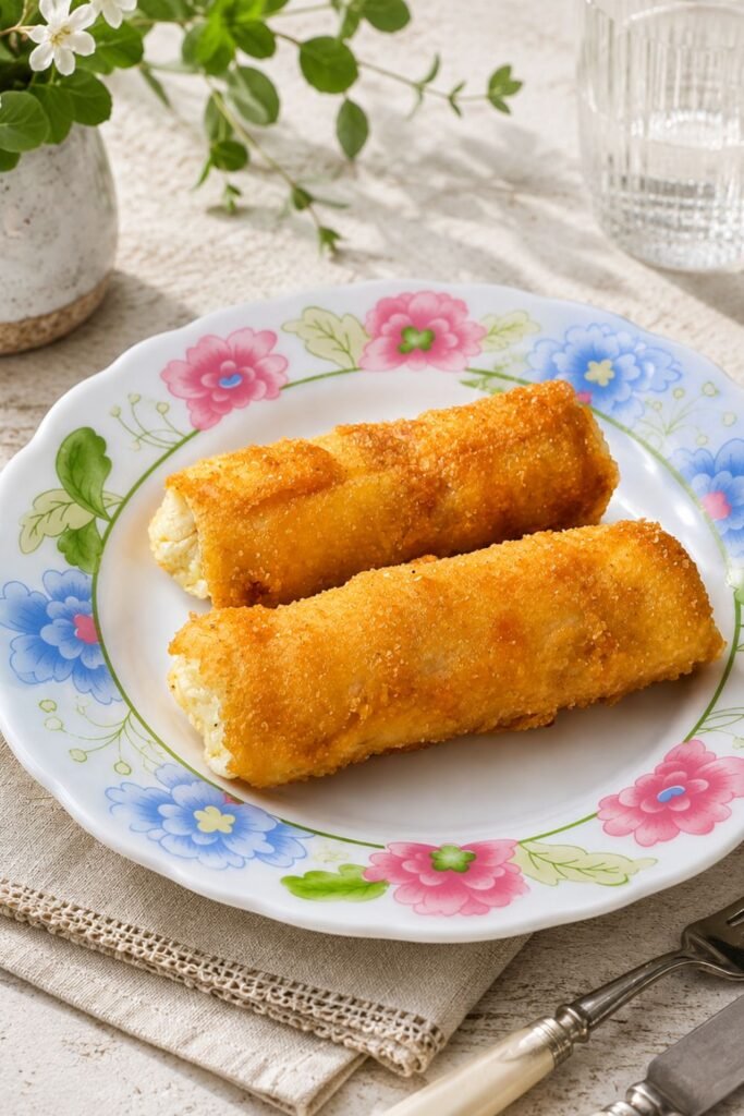 Crispy White Asparagus Rolls with Ham and Cheese rollitos de esparragos con jamón y queso(7)
