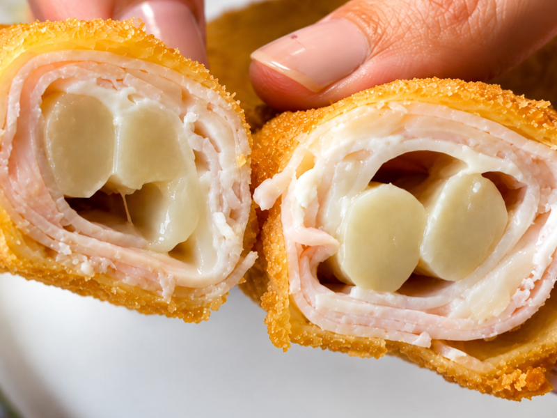 envuelve los esparragos y el queso en jamon yourk