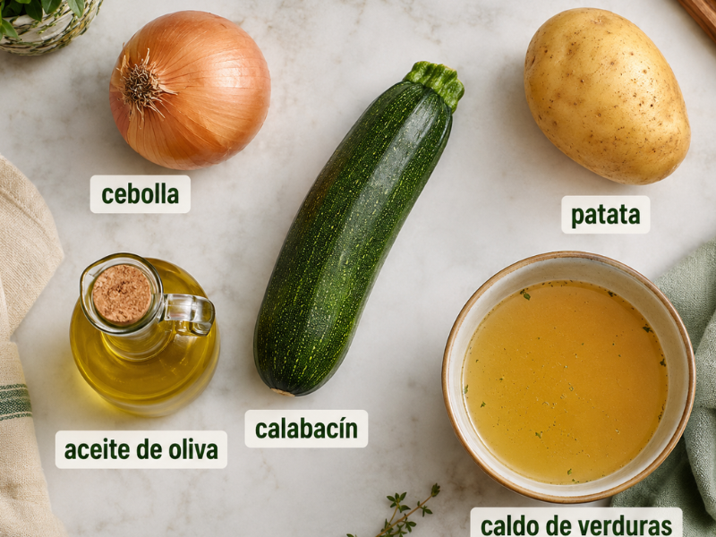 zucchini cream crema de calabacin. (6) ingredientes